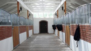 Hitch med och utan sadel på rad Hitch i stilrent stall